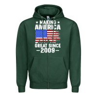 Sports Green vintage making america great since 2009 Zipper Hoodie - artisFamous
