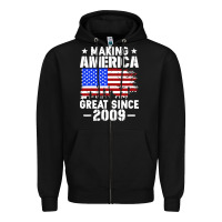 Black vintage making america great since 2009 Zipper Hoodie - artisFamous