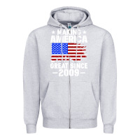 Heather Grey vintage making america great since 2009 Zipper Hoodie - artisFamous