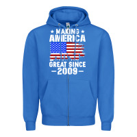 Vintage Making America Great Since 2009 Zipper Hoodie | Teevron