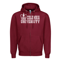 Burgundy columbia university Zipper Hoodie - artisFamous