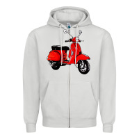 Dove Grey classic italian vespa scooter Zipper Hoodie - artisFamous