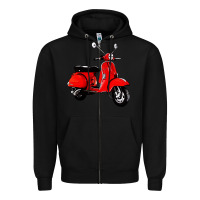 Black classic italian vespa scooter Zipper Hoodie - artisFamous