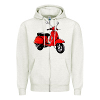 Oatmeal Heather classic italian vespa scooter Zipper Hoodie - artisFamous