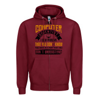 Burgundy computer scientist programmer Zipper Hoodie - artisFamous