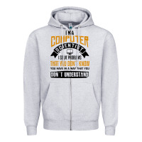 Heather Grey computer scientist programmer Zipper Hoodie - artisFamous