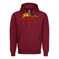 Burgundy del taco Zipper Hoodie - artisFamous