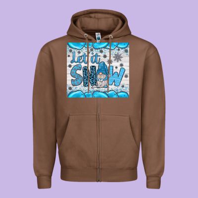 Let It Snow Zipper Hoodie Designed By Jahusdesignshop