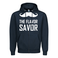 Navy mustache the flavor savor Zipper Hoodie - artisFamous