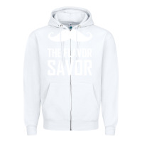 White mustache the flavor savor Zipper Hoodie - artisFamous