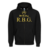 Black rbg ruth bader ginsburg Zipper Hoodie - artisFamous