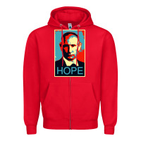 Red putin hope style Zipper Hoodie - artisFamous