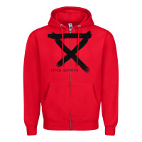 Red CIRCA SURVIVE Zipper Hoodie - artisFamous