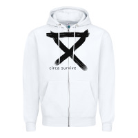 White CIRCA SURVIVE Zipper Hoodie - artisFamous