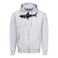 Heather Grey shark week Zipper Hoodie - artisFamous