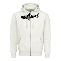 Oatmeal Heather shark week Zipper Hoodie - artisFamous