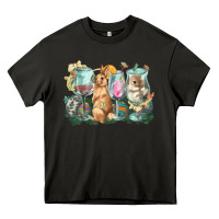 Asphalt Easter Day wine glasses bunny Heavy Core Tee - HowdyJamesFarm