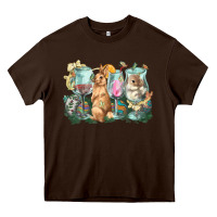 Chocolate Brown Easter Day wine glasses bunny Heavy Core Tee - HowdyJamesFarm