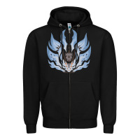 Black chaotic xeno'jiiva Zipper Hoodie - artisFamous