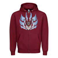 Burgundy chaotic xeno'jiiva Zipper Hoodie - artisFamous