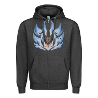 Charcoal Heather chaotic xeno'jiiva Zipper Hoodie - artisFamous