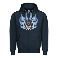 Navy chaotic xeno'jiiva Zipper Hoodie - artisFamous