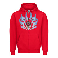 Red chaotic xeno'jiiva Zipper Hoodie - artisFamous