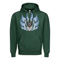Sports Green chaotic xeno'jiiva Zipper Hoodie - artisFamous