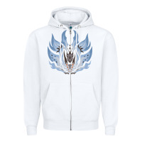 White chaotic xeno'jiiva Zipper Hoodie - artisFamous