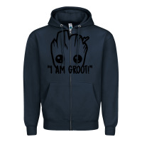 Navy baby groot Zipper Hoodie - artisFamous
