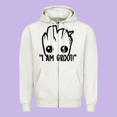 Baby Groot Zipper Hoodie Designed By Artisfamous