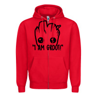 Red baby groot Zipper Hoodie - artisFamous