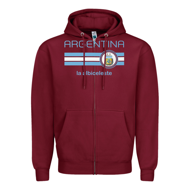 Soccer Argentina Jersey Argentinian Football La Albiceleste Zipper Hoodie by artisFamous | Teevron
