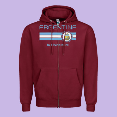 Soccer Argentina Jersey Argentinian Football La Albiceleste Zipper Hoodie Designed By Artisfamous