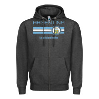 Charcoal Heather soccer argentina jersey argentinian football la albiceleste Zipper Hoodie - artisFamous
