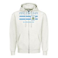 Oatmeal Heather soccer argentina jersey argentinian football la albiceleste Zipper Hoodie - artisFamous
