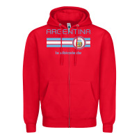 Red soccer argentina jersey argentinian football la albiceleste Zipper Hoodie - artisFamous