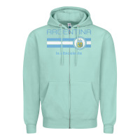 Seafoam soccer argentina jersey argentinian football la albiceleste Zipper Hoodie - artisFamous