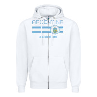 White soccer argentina jersey argentinian football la albiceleste Zipper Hoodie - artisFamous