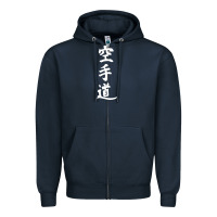 Navy kanji karate Zipper Hoodie - artisFamous