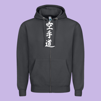 Kanji Karate Zipper Hoodie Designed By Artisfamous