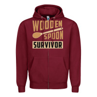 Burgundy wooden spoon survivor Zipper Hoodie - artisFamous