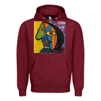 Burgundy picasso original Zipper Hoodie - artisFamous