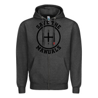 Charcoal Heather save the manuals (black) Zipper Hoodie - artisFamous