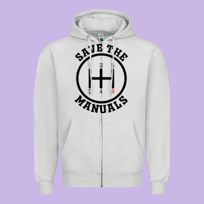 Save The Manuals (black) Zipper Hoodie Designed By Artisfamous