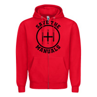 Red save the manuals (black) Zipper Hoodie - artisFamous