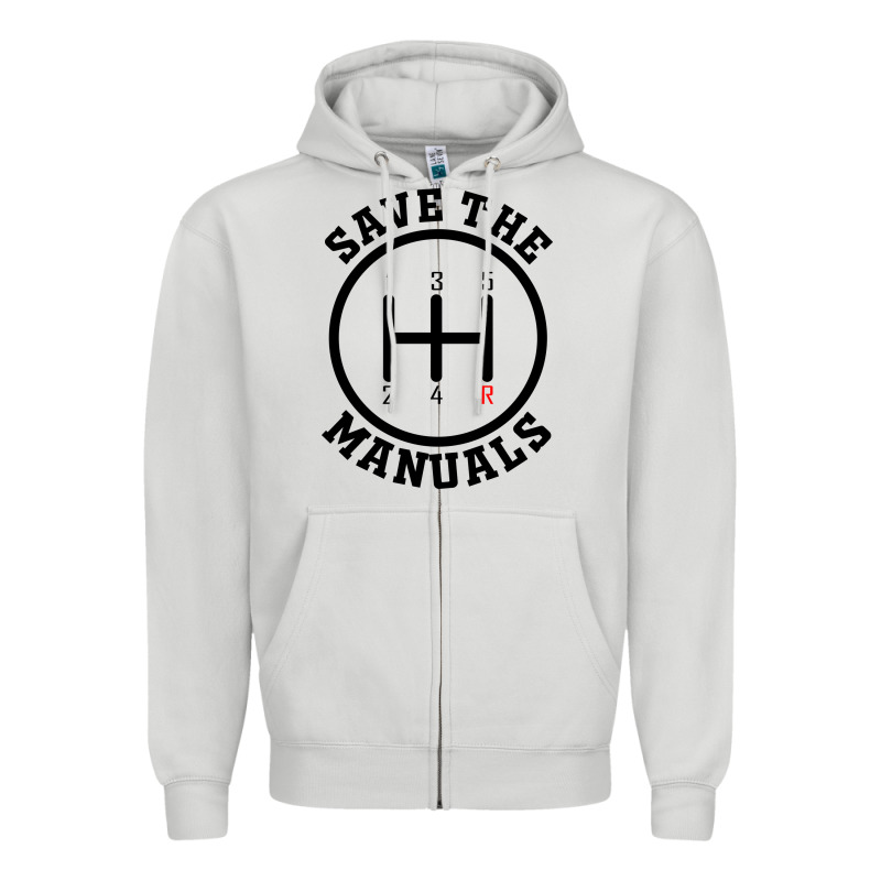 Save The Manuals (black) Zipper Hoodie by artisFamous | Teevron