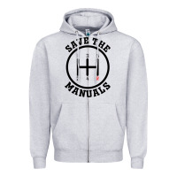 Heather Grey save the manuals (black) Zipper Hoodie - artisFamous