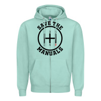 Seafoam save the manuals (black) Zipper Hoodie - artisFamous