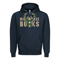 Navy Milkwaukee Bucks Zipper Hoodie - artisFamous
